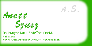 anett szusz business card